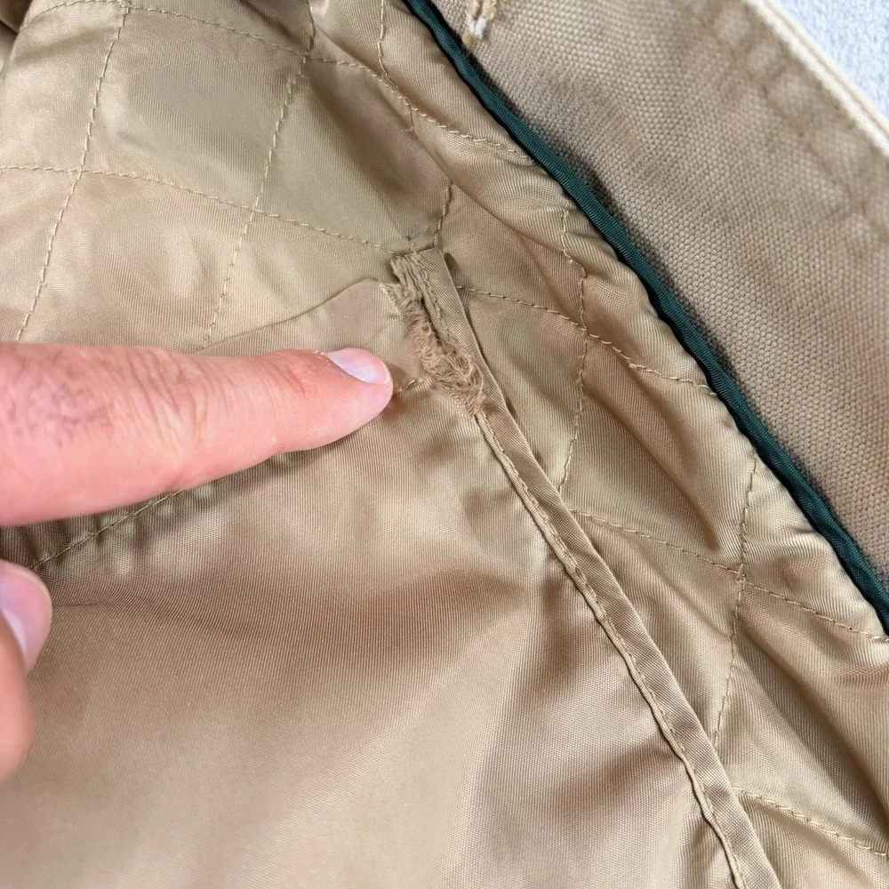 Orvis Quilt Lined Field Corduroy Collar Barn Chore Jacket in Beige Men 2XL Hunt